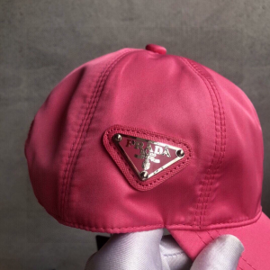 Luxury Womens Hats Prada Rose Nylon Baseball Cap Hat A190PP95 AA148275