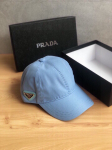 Prada Sky Blue Nylon Baseball Cap Hat 