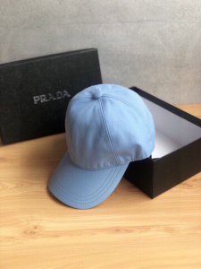 Luxury Womens Hats Prada Sky Blue Nylon Baseball Cap Hat A190PP95 AA148274