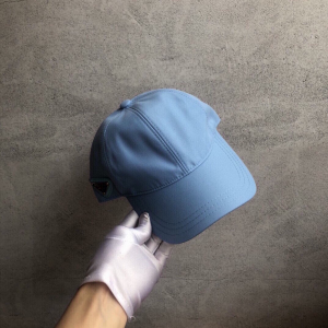 Luxury Womens Hats Prada Sky Blue Nylon Baseball Cap Hat A190PP95 AA148274