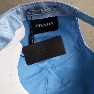 Luxury Womens Hats Prada Sky Blue Nylon Baseball Cap Hat A190PP95 AA148274