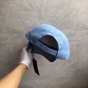 Luxury Womens Hats Prada Sky Blue Nylon Baseball Cap Hat A190PP95 AA148274