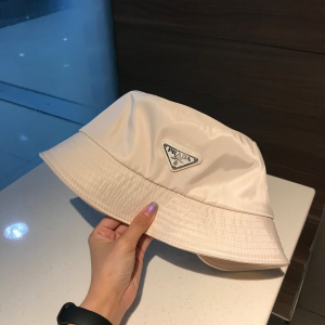 Luxury Womens Hats Prada White Nylon Bucket Hat A190PP100 AA148236