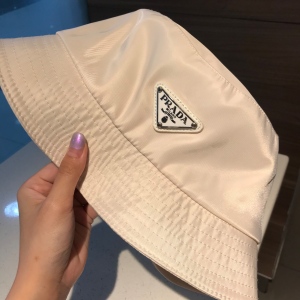 Luxury Womens Hats Prada White Nylon Bucket Hat A190PP100 AA148236
