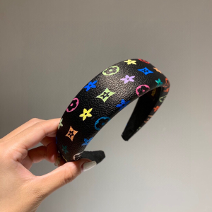 Luxury Womens Head Band Louis Vuitton Monogram Headband in Black A190PP85 AA148268