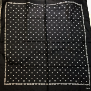 Celine Triomphe Cashmere Silk Scarf Black 