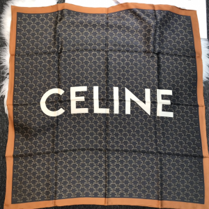 Celine Triomphe Cashmere Silk Scarf Brown 