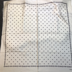 Celine Triomphe Cashmere Silk Scarf White 