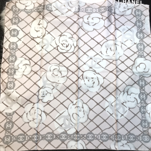 Chanel Camellia Cashmere Silk Scarf Pink 