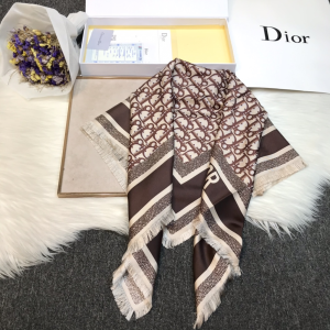 Dior Oblique Cashmere Silk Scarf Burgundy 