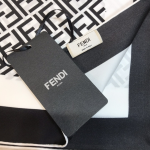 Luxury Womens Scarf Fendi FF Logo Cashmere Silk Scarf White 90x90CM A190PP180 AA148209