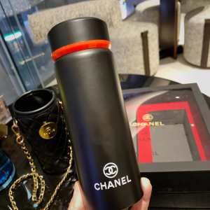 Luxury Womens Accessories Chanel Lambskin Quilted Water Bottle Black A62PP280 AA148359