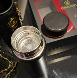 Luxury Womens Accessories Chanel Lambskin Quilted Water Bottle Black A62PP280 AA148359