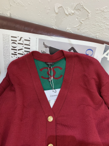 Luxury Womens Clothing Chanel 2021 Red Knitwear Cardigans SML A40PP480 AA148351