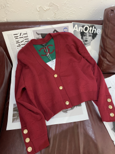 Luxury Womens Clothing Chanel 2021 Red Knitwear Cardigans SML A40PP480 AA148351