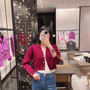 Luxury Womens Clothing Chanel 2021 Red Knitwear Cardigans SML A40PP480 AA148351