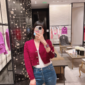 Luxury Womens Clothing Chanel 2021 Red Knitwear Cardigans SML A40PP480 AA148351