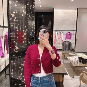 Luxury Womens Clothing Chanel 2021 Red Knitwear Cardigans SML A40PP480 AA148351