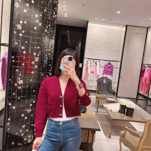 Luxury Womens Clothing Chanel 2021 Red Knitwear Cardigans SML A40PP480 AA148351