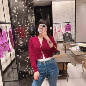 Luxury Womens Clothing Chanel 2021 Red Knitwear Cardigans SML A40PP480 AA148351