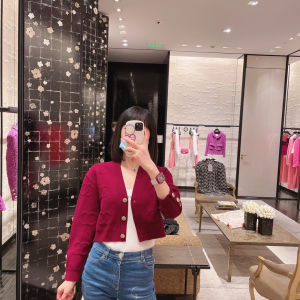 Luxury Womens Clothing Chanel 2021 Red Knitwear Cardigans SML A40PP480 AA148351