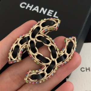 Chanel Large Crystals CC Logo Brooch 