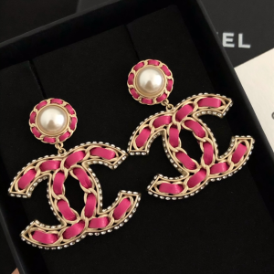 Chanel Resin Lambskin CC Logo Earrings 