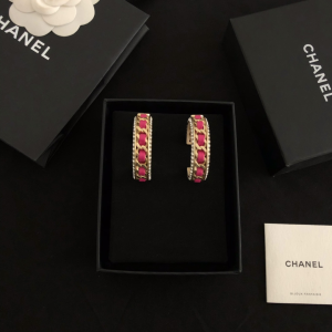 Luxury Womens Jewelry Chanel Resin Lambskin Earrings A39PP155 AA148345