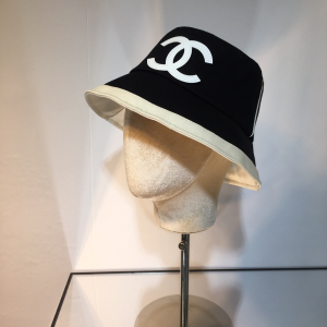 Luxury Womens Hats Chanel Vintage CC Logo Canvas Bucket Hat in Black A144PP70 AA148527