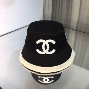 Luxury Womens Hats Chanel Vintage CC Logo Canvas Bucket Hat in Black A144PP70 AA148527