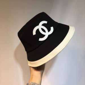 Luxury Womens Hats Chanel Vintage CC Logo Canvas Bucket Hat in Black A144PP70 AA148527