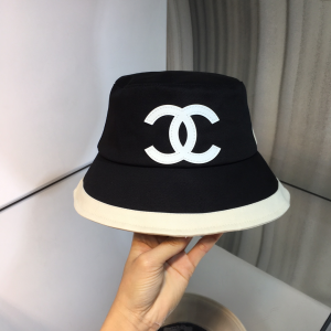 Luxury Womens Hats Chanel Vintage CC Logo Canvas Bucket Hat in Black A144PP70 AA148527
