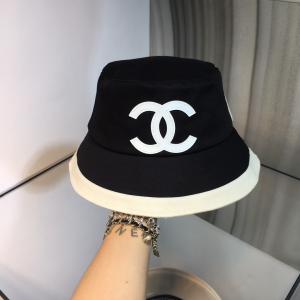 Luxury Womens Hats Chanel Vintage CC Logo Canvas Bucket Hat in Black A144PP70 AA148527