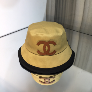 Luxury Womens Hats Chanel Vintage CC Logo Canvas Bucket Hat in Khaki A144PP70 AA148526