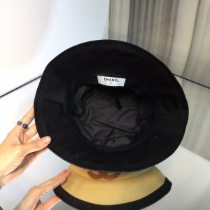 Luxury Womens Hats Chanel Vintage CC Logo Canvas Bucket Hat in Khaki A144PP70 AA148526