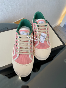 Luxury Womens Shoes Gucci Web Canvas Low Top Sneaker Pink 35 To 40 A136PP340 AA148495