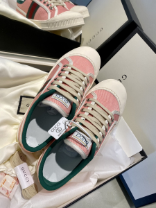 Luxury Womens Shoes Gucci Web Canvas Low Top Sneaker Pink 35 To 40 A136PP340 AA148495