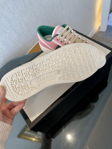 Luxury Womens Shoes Gucci Web Canvas Low Top Sneaker Pink 35 To 40 A136PP340 AA148495