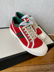 Gucci Web Canvas Low Top Sneakers Red 