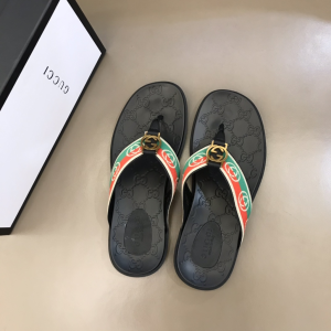 Luxury Mens Shoes Gucci Interlocking G Thong Sandals Mens 38 To 45 A151PP300 AA148744