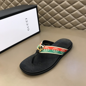 Luxury Mens Shoes Gucci Interlocking G Thong Sandals Mens 38 To 45 A151PP300 AA148744