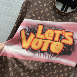 Luxury Womens Clothing Louis Vuitton Lets Vote Monogram T Shirt SML A154PP380 AA148873