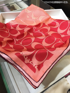 Luxury Womens Scarf Coach Signature Cashmere Silk Scarf Red 90x90CM A151PP180 AA148667