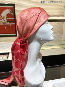 Luxury Womens Scarf Coach Signature Cashmere Silk Scarf Red 90x90CM A151PP180 AA148667