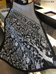 Luxury Womens Scarf Dior Oblique Cashmere Silk Scarf Black 62x180CM A151PP240 AA148643