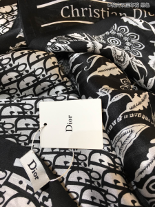 Luxury Womens Scarf Dior Oblique Cashmere Silk Scarf Black 62x180CM A151PP240 AA148643