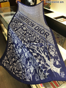 Dior Oblique Cashmere Silk Scarf Blue