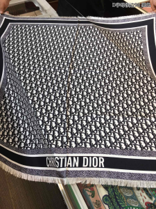 Dior Oblique Square Silk Scarf Black 