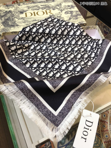 Luxury Womens Scarf Dior Oblique Square Silk Scarf Black 90x90CM A151PP190 AA148652