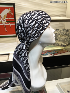 Luxury Womens Scarf Dior Oblique Square Silk Scarf Black 90x90CM A151PP190 AA148652